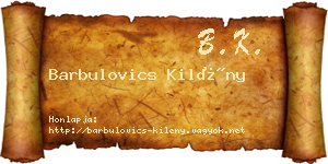 Barbulovics Kilény névjegykártya